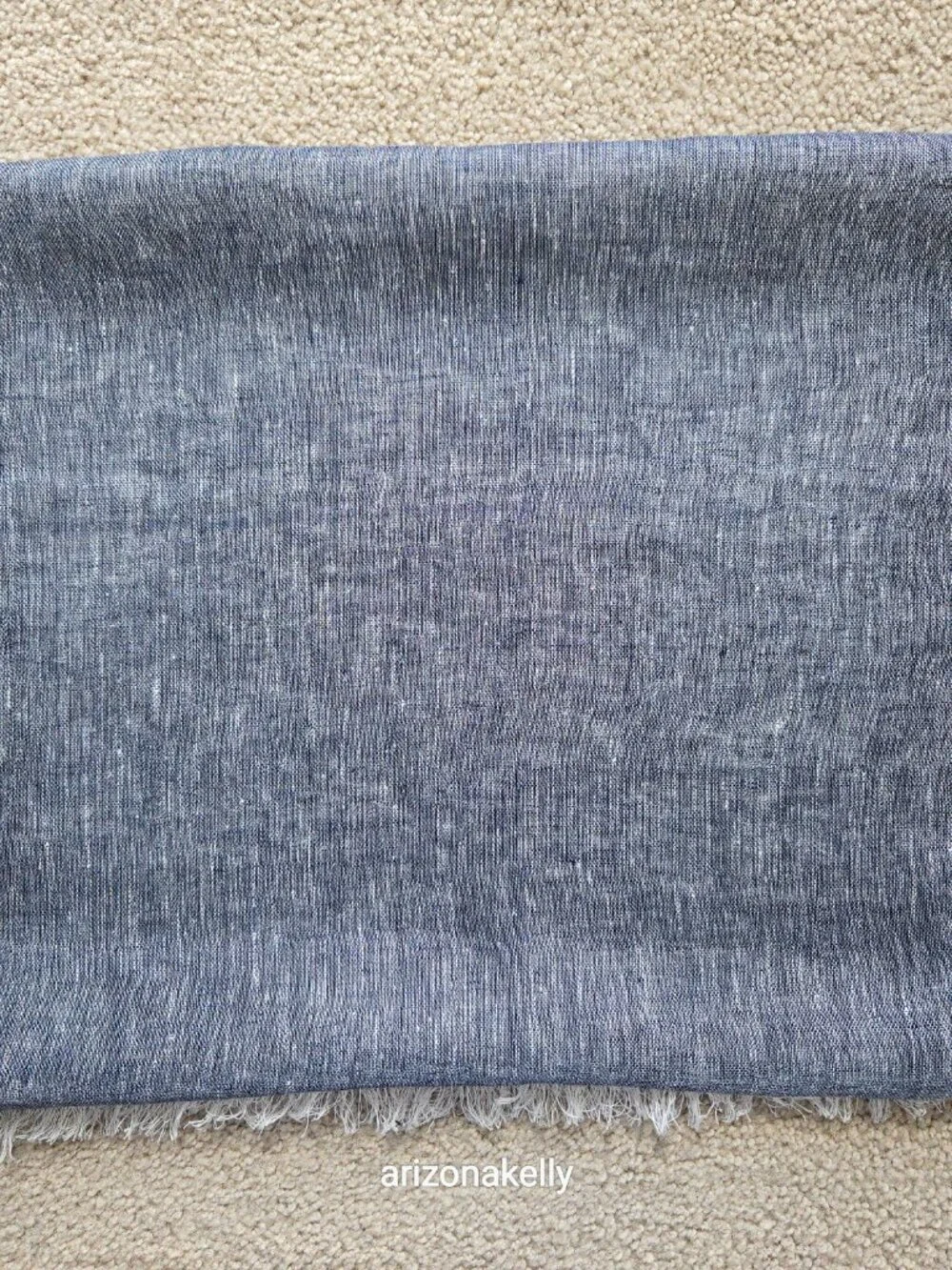 NWOT Pisu Linen Scarf NAVY BLUE